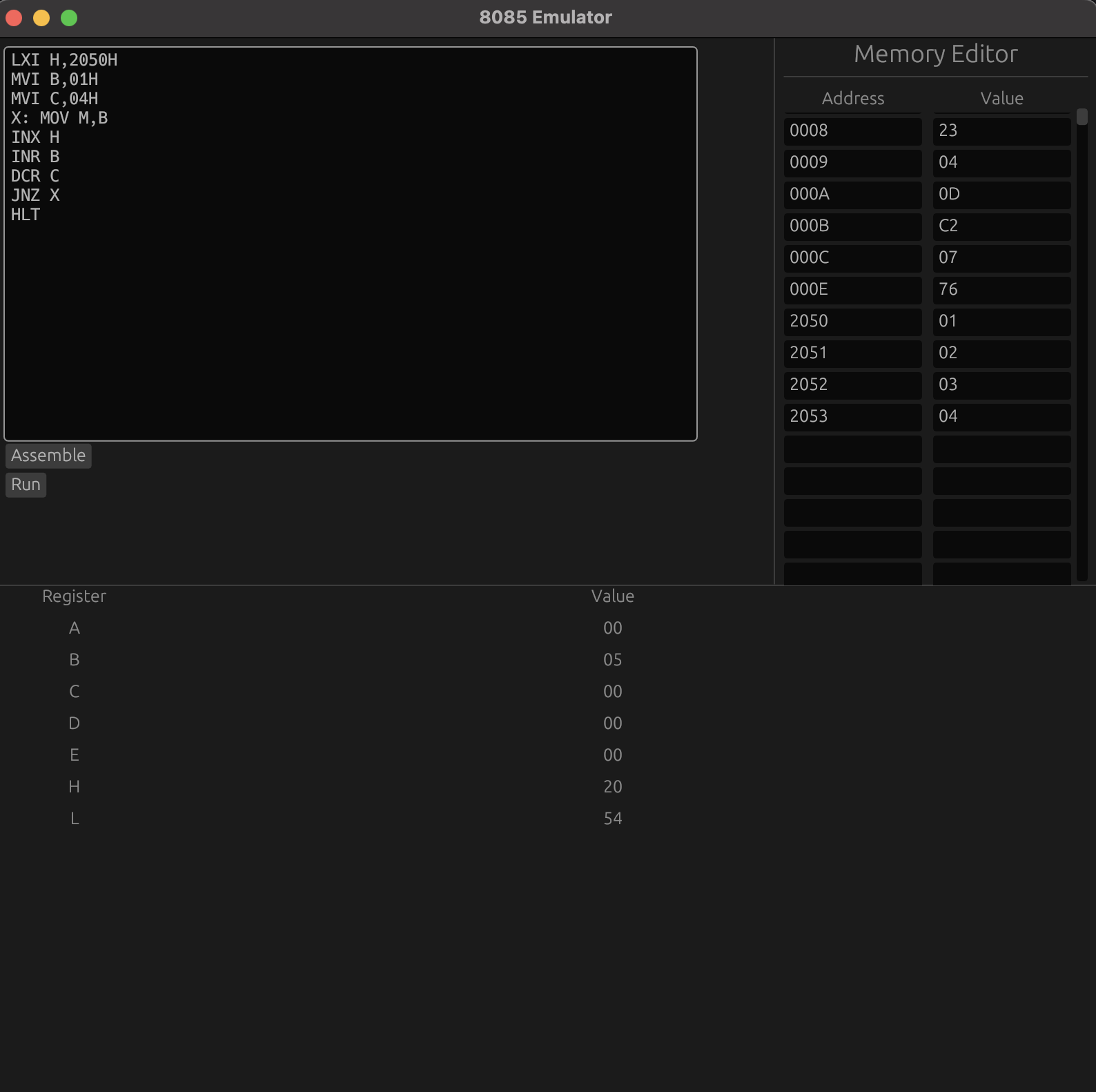 8085 Microprocessor Emulator